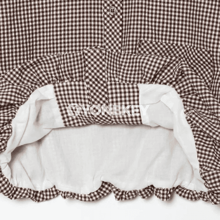 Zenanlar üçin kädeli ýeňli plaid bluzka, ýeňil we sypaýy stil