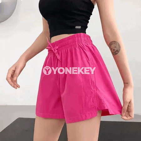 Aýal-gyzlar üçin ýokary belli sport şorty, 2-in-1 ýeňil model