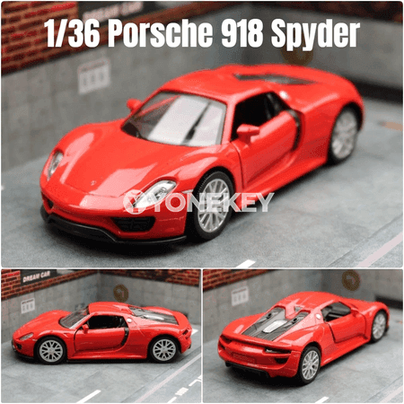 Porsche 918 Spyder 1:36 metal model awtoulag oyunjak, ýygnalýan
