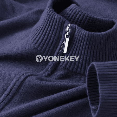 Erkekler üçin ýyly polo switer, ýokary boýunly, fermuarly, gündelik stil