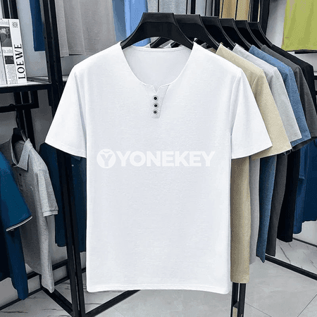 Erkekler üçin ýeňil, dem alýan slim fit henli futbolka