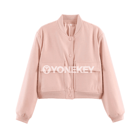 Zenanlar üçin döwrebap bomber jaket, ýeňil we giň kesim