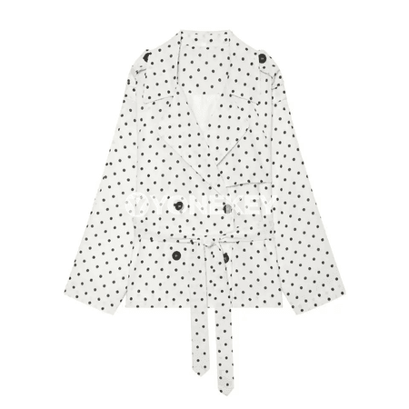 Zenanlar üçin boýunýaka jaket, nokatly ýeňli ýaz-tomus model