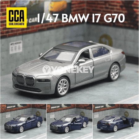 1:47 BMW I7 G70 metal modeli, gapysy açylýar