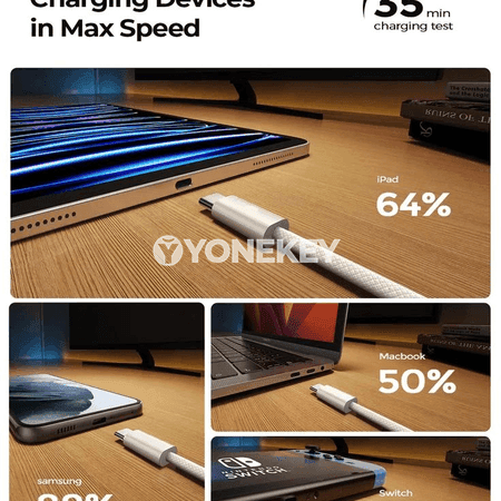 60W USB-C - USB-C çalt zarýad beriji kabel