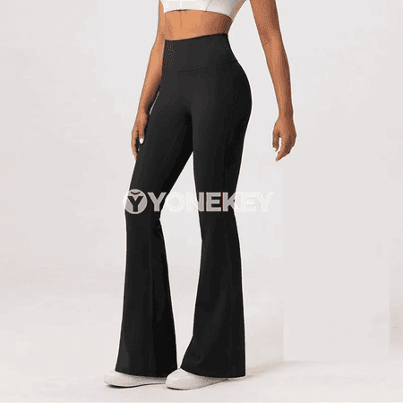 Aýal üçin ýokary boýunly giň balakly yoga legginsi, çeýe sport balagy