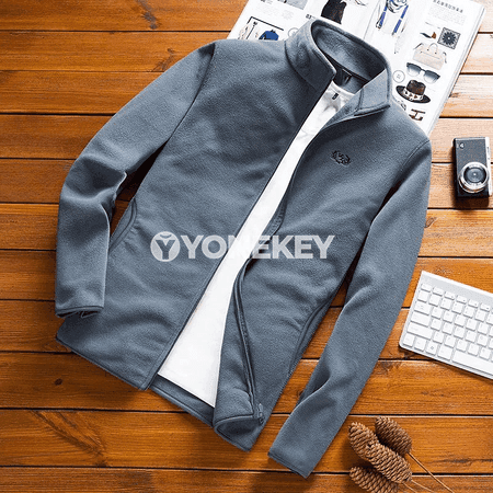 Erkekler üçin ýeňil fleece softshell kurtka, fermuarly