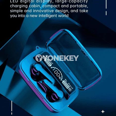 M19 TWS Simsiz Bluetooth Gulaklyklar, Sensorly, LED Ekranly, Mikrofonly