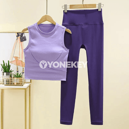 Aýal-gyzlar üçin 2 bölekli yoga kostýumy: sport topy we leggins