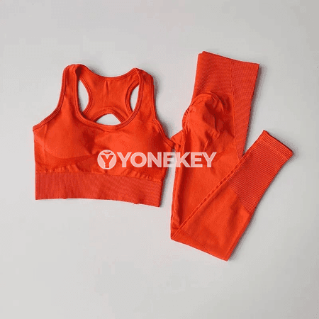 Zenanlar üçin tikişsiz ýokary bel sport komplekti, ýoga we fitnes üçin
