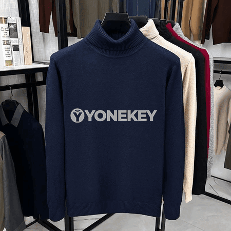 Erkekler üçin ýyly, ýumşak boýunly örme switer