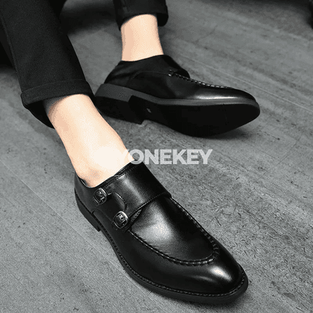 Erkekler üçin klassik iş köwüşleri, ýiti burunly, slip-on