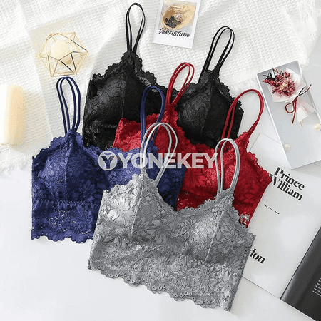 Zenanlar üçin dantelli tikinsiz bra toplumy 3 sany, rahat model