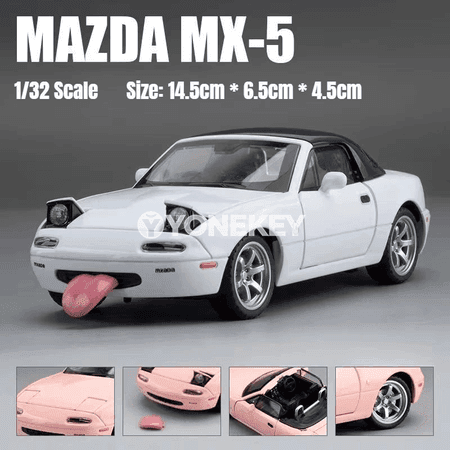Mazda MX-5 1:32 metal mini awtoulag modeli, sesli, yşykly