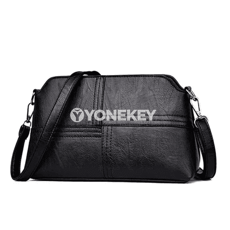 Zenanlar üçin vintage PU deri egn sumkasy, kiçi lux tote