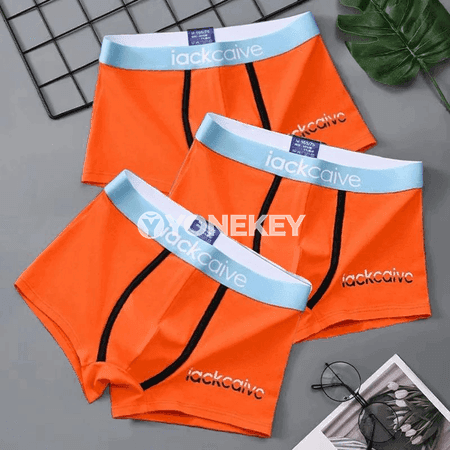 Erkekler üçin 3 bölek pambyk boxer içki balaklar, ýumşak we amatly