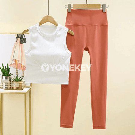 Aýal-gyzlar üçin 2 bölekli yoga kostýumy: sport topy we leggins