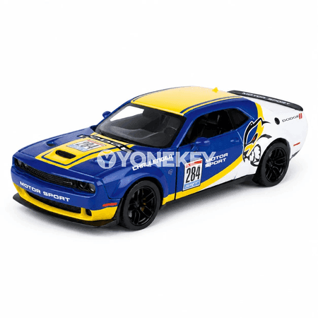 MOTORMAX 1:24 Dodge Challenger SRT Hellcat metal model maşyn, sesli-ýagtyly