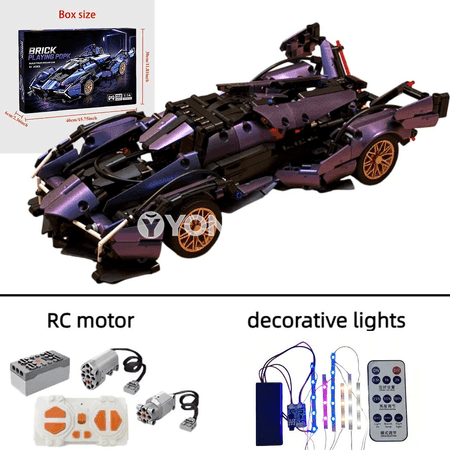 1:14 gyrmyzy kameleon superkar gurluşyk bloklary, RC täzelenişli DIY model