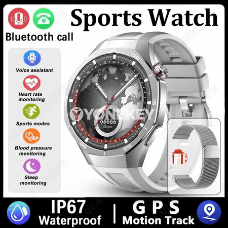 Hw12 GPS akylly sagat, AMOLED ekranly, sport we saglyk üçin