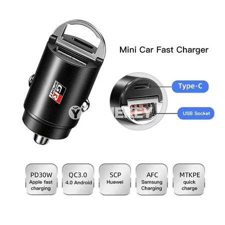 Toyota GR Sport üçin USB‑C PD awtoulag zarýad adaptory, çalt zarýad