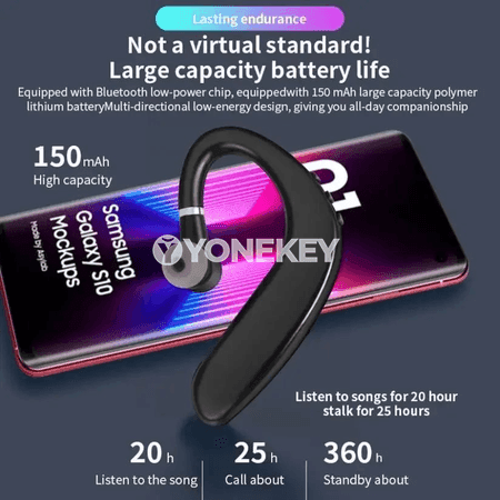 Simsiz Bluetooth biznes nauşnigi, mikrofonly, bir gulakly