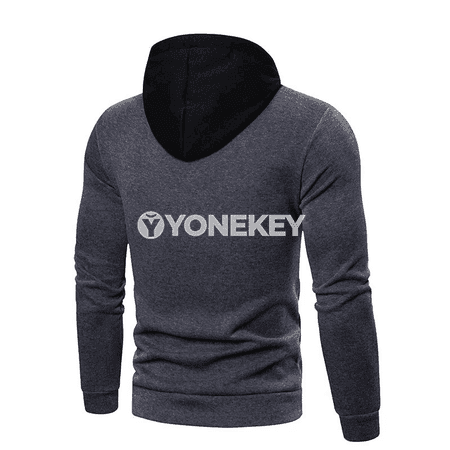 Erkekler üçin patchwork hoodi, ýyly sport stilindäki giň model