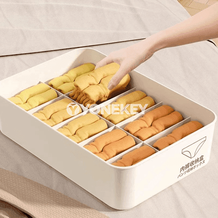 Içki geýim we joraplar üçin bölüjili plastmassa saklaýyş gutusy