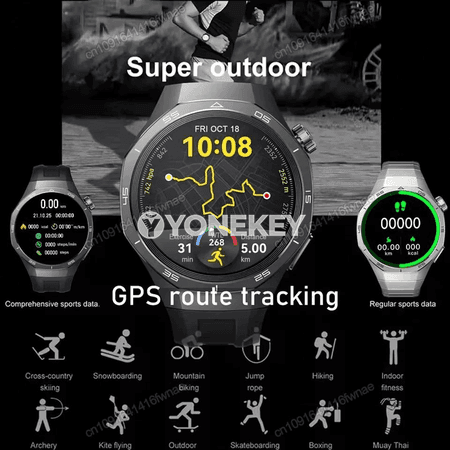Ola Esporte HW12 akylly sagat, AMOLED ekran, GPS, Bluetooth jaň