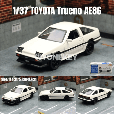 Toyota Trueno AE86 1:37 klassiki metal awtoulag modeli