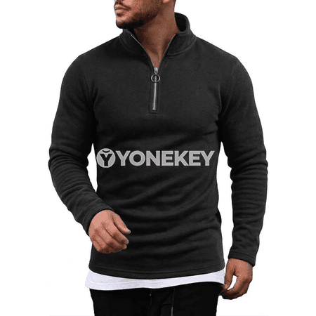 Erkekler üçin ýyly stend-gullukly zipli swetşot jaket