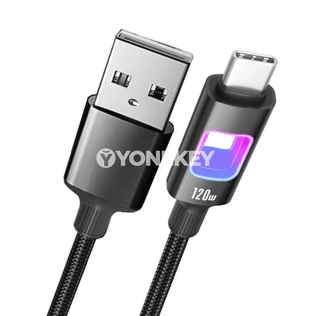 NNBILI Type-C - USB-A 120W RGB zarýad kabeli