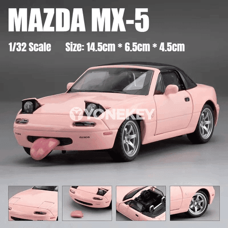 Mazda MX-5 1:32 metal mini awtoulag modeli, sesli, yşykly