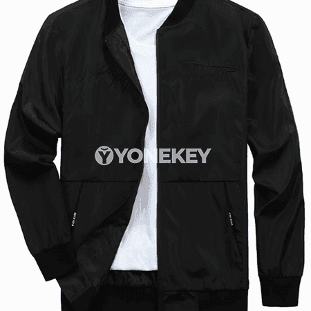 Erkekler üçin ýaz- güýz ýeňil ziperli stend-ýakaly jaket