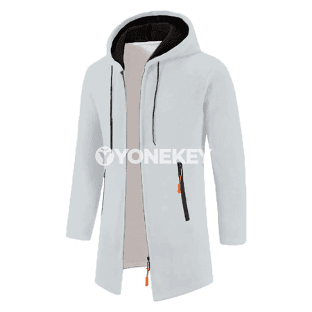 Erkekler üçin kapýuşonly ýyly sport sviteri, oversize, fermuarly