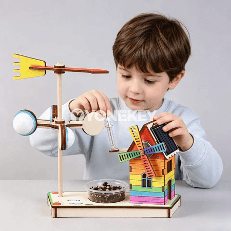 Gün energiýasy bilen işleýän çagalar üçin howa stansiýasy modeli