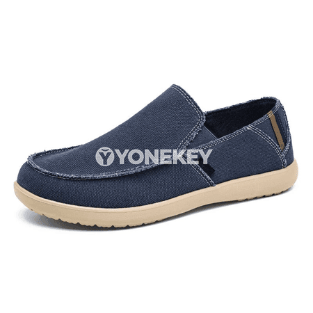 Erkekler üçin ýeňil dem alýan kanwa loafer aýakgaplar