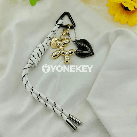 Ýürek şekilli örme açar askysy, sumka bezegi