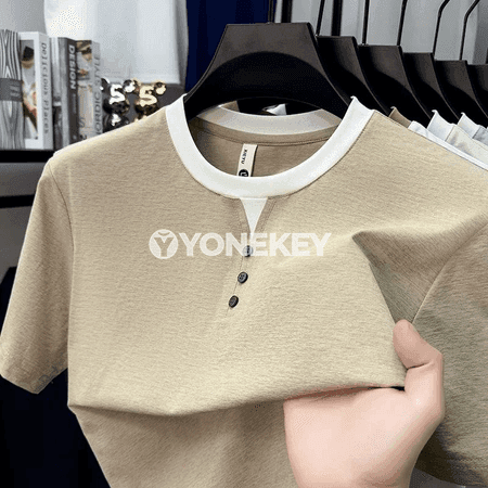 Erkekler üçin gündelik ýeňil Henley futbolka, dem alýan, rahatly