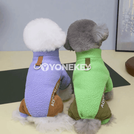 It we pişik üçin ýyly fleece kurtka, reňkli gyş penjiresi