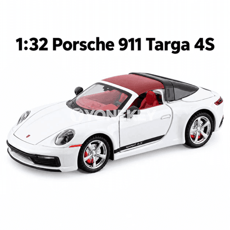 Porsche 911 Targa 4S 1:32 metal awtoulag modeli, sesli we yşykly