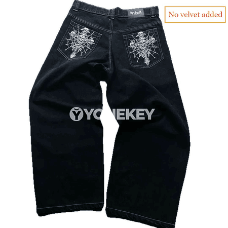 Erkek-zenan köçe stil giň balak jeans, giň kesimli rahat model