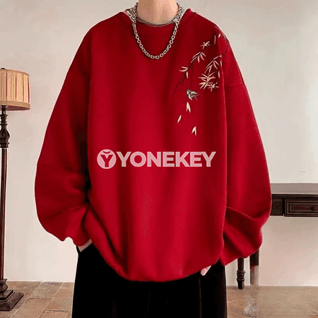 Erkekler üçin giň ölçegli çaply sweatshirt, uzyn ýeňli gündelik köýnek