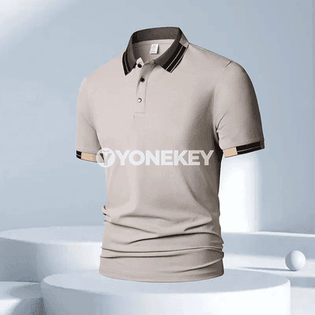 Erkekler üçin ýeňil, dem alýan polo köýnek, iş we gündelik stil