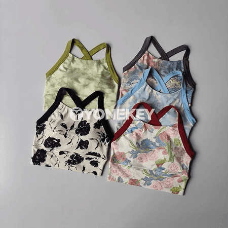 Zenanlar üçin sport bra, kross gaýyşly, dem alýan, push-up