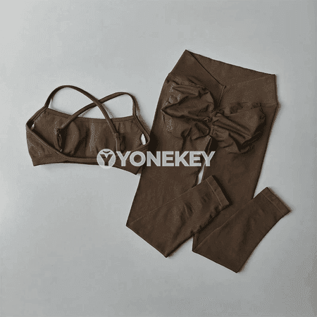 Aýallar üçin tikişsiz ýokary belli sport leggins we paddarly köýnekli toplum