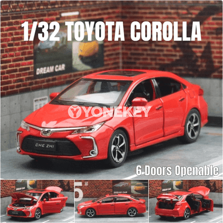 Toyota Corolla Hybrid 1:32 metal oýnawaç modeli sesli-çyra bilen