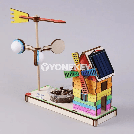 Gün energiýasy bilen işleýän çagalar üçin howa stansiýasy modeli
