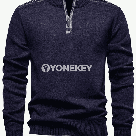 Erkekler üçin fermuarly gündelik hudi, güýz-gyş trikotaž sweatshirt