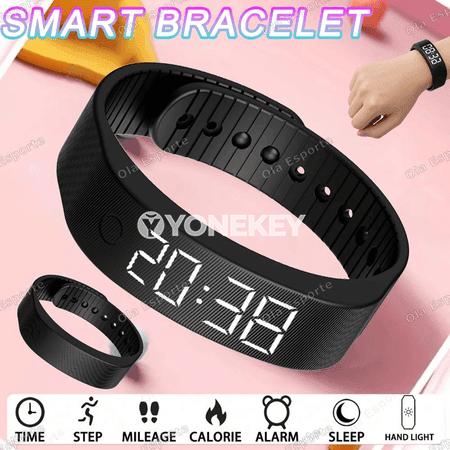 Suw geçirmeýän LED akylly bileklik, titremeli budikly fitnes monitor